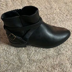 Girls black size 2 leather boots